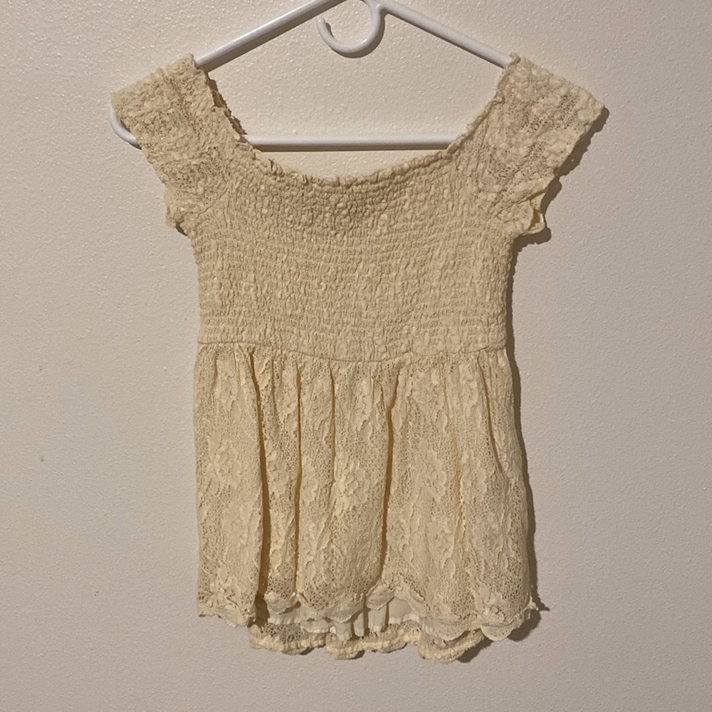 Altar’d State Cream Lace Off The Shoulder Top